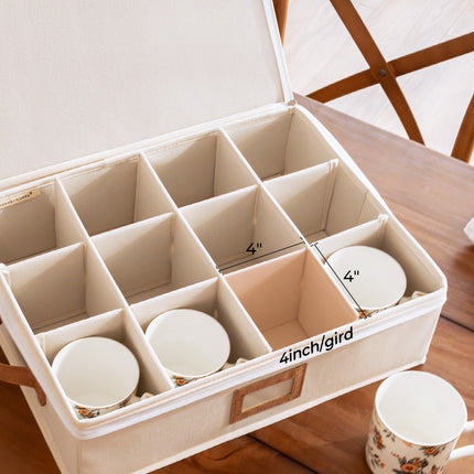 StorageWorks Hard Shell China Storage Boxes for Dishes, Plates and Mugs