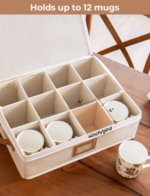Hard Shell China Storage Boxes for Dishes, Plates and Mugs
