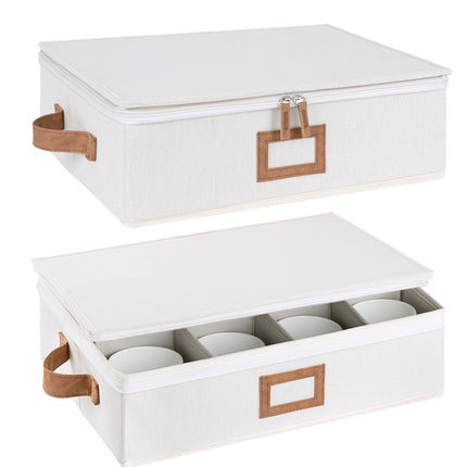 StorageWorks Hard Shell China Storage Boxes for Dishes, Plates and Mugs