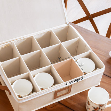 StorageWorks Hard Shell China Storage Boxes for Dishes, Plates and Mugs
