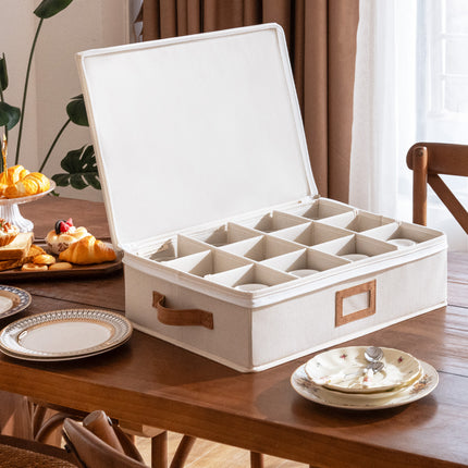 StorageWorks Hard Shell China Storage Boxes for Dishes, Plates and Mugs