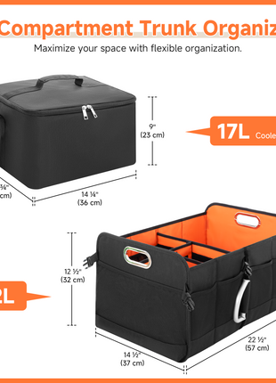 StorageWorks Trunk Organizer for SUV, Multi-Compartment Car Trunk Organizer