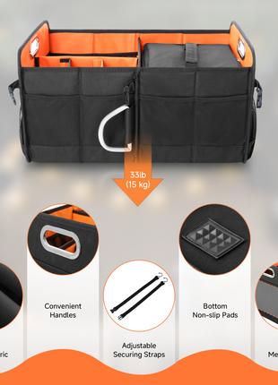 StorageWorks Trunk Organizer for SUV, Multi-Compartment Car Trunk Organizer
