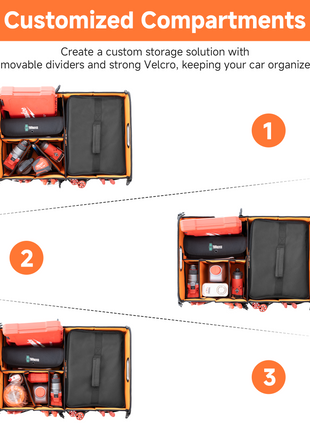 StorageWorks Trunk Organizer for SUV, Multi-Compartment Car Trunk Organizer