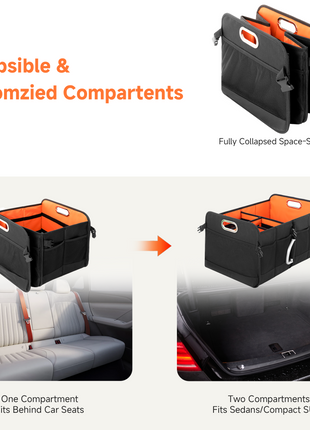 StorageWorks Trunk Organizer for SUV, Multi-Compartment Car Trunk Organizer