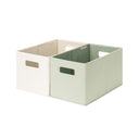 Fabric Storage Bins for Shelves, Ivory and Light Green
