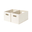 Fabric Storage Bins for Shelves, Ivory and Light Green