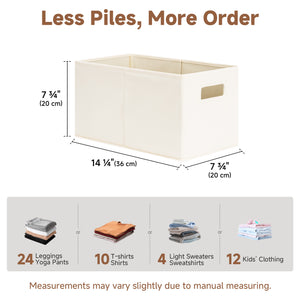 Fabric Storage Bins for Shelves, Ivory and Light Green