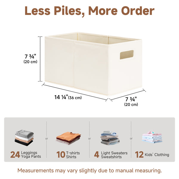 Fabric Storage Bins for Shelves, Ivory and Light Green