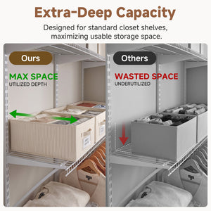 Fabric Storage Bins with Divider and Label Holder