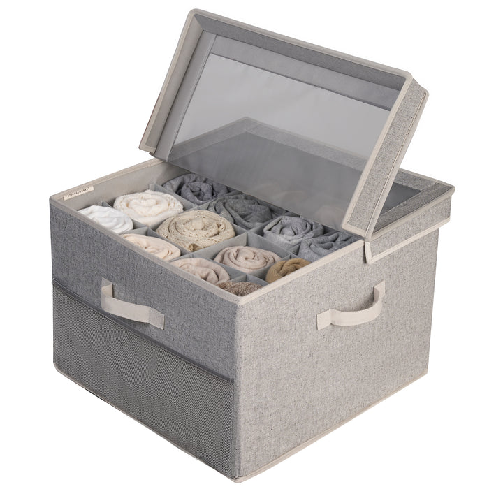 Fabric Shoe Storage Box with Lid