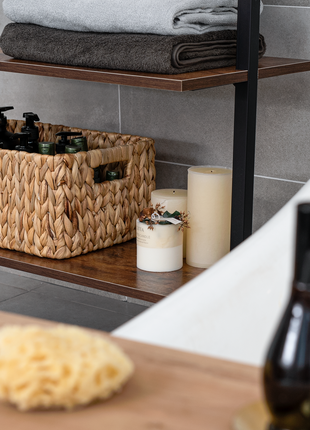 Wicker Baskets with Built-in Handles, Set of 3 (1PC Large, 2PCS Medium)