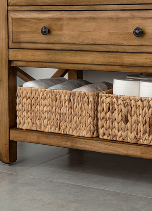 Wicker Baskets with Built-in Handles, Set of 3 (1PC Large, 2PCS Medium)