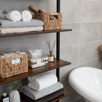 StorageWorks Wicker Baskets with Built-in Handles, Set of 3 (1PC Large, 2PCS Medium)