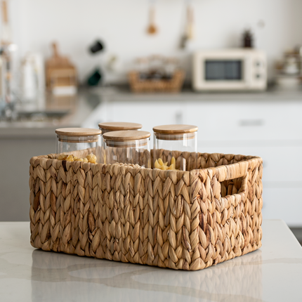 StorageWorks Wicker Baskets with Built-in Handles, Set of 3 (1PC Large, 2PCS Medium)