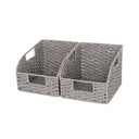 Handwoven Paper Rope Baskets with Built-in Handles, 2 Pack