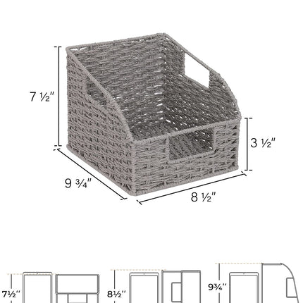 StorageWorks Storage Baskets for Organizing, Wicker Baskets with Built-in Handles, 2 Pack