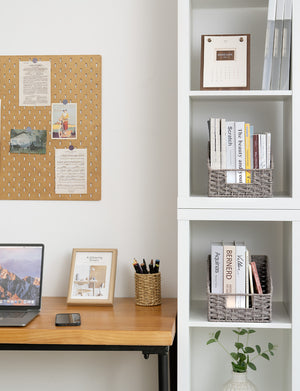 Handwoven Paper Rope Baskets with Built-in Handles, 2 Pack