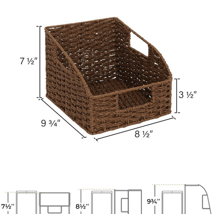 StorageWorks Storage Baskets for Organizing, Wicker Baskets with Built-in Handles, 2 Pack