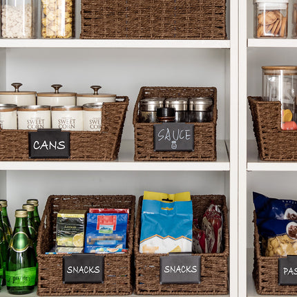 StorageWorks Storage Baskets for Organizing, Wicker Baskets with Built-in Handles, 2 Pack