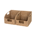 Handwoven Paper Rope Baskets with Built-in Handles, 2 Pack