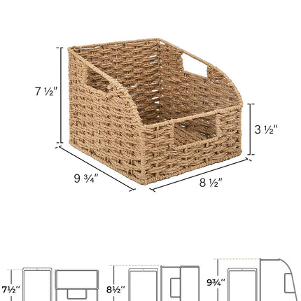 StorageWorks Storage Baskets for Organizing, Wicker Baskets with Built-in Handles, 2 Pack
