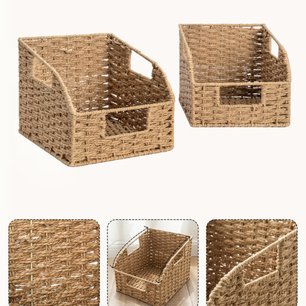 StorageWorks Storage Baskets for Organizing, Wicker Baskets with Built-in Handles, 2 Pack