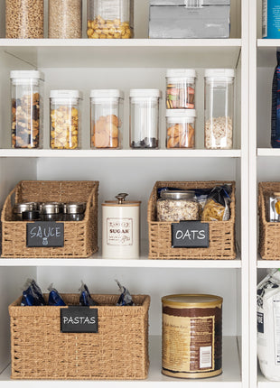 Storage Baskets for Organizing, Wicker Baskets with Built-in Handles, 2 Pack