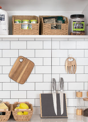Storage Baskets for Organizing, Wicker Baskets with Built-in Handles, 2 Pack