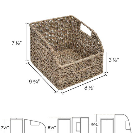 StorageWorks Storage Baskets for Organizing, Wicker Baskets with Built-in Handles, 2 Pack