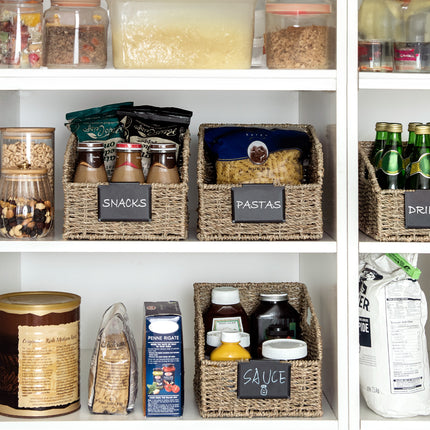 StorageWorks Storage Baskets for Organizing, Wicker Baskets with Built-in Handles, 2 Pack