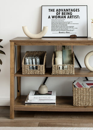 Storage Baskets for Organizing, Wicker Baskets with Built-in Handles, 2 Pack