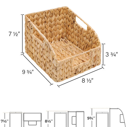 StorageWorks Storage Baskets for Organizing, Wicker Baskets with Built-in Handles, 2 Pack