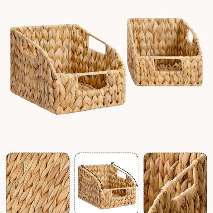StorageWorks Storage Baskets for Organizing, Wicker Baskets with Built-in Handles, 2 Pack