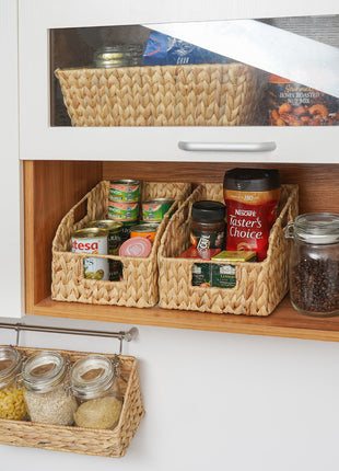 Storage Baskets for Organizing, Wicker Baskets with Built-in Handles, 2 Pack