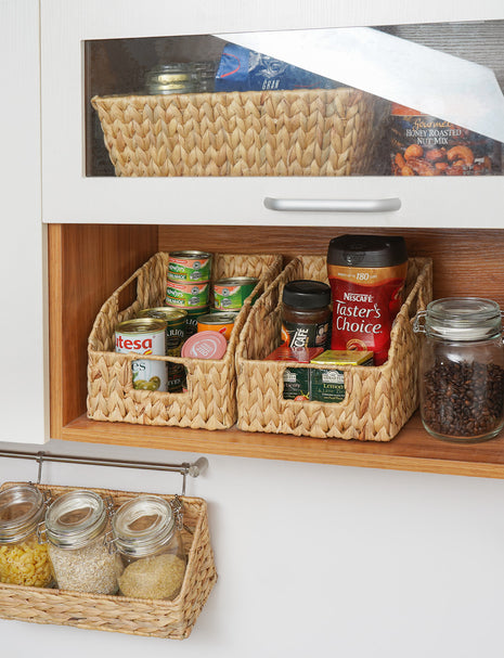 Storage Baskets for Organizing, Wicker Baskets with Built-in Handles, 2 Pack