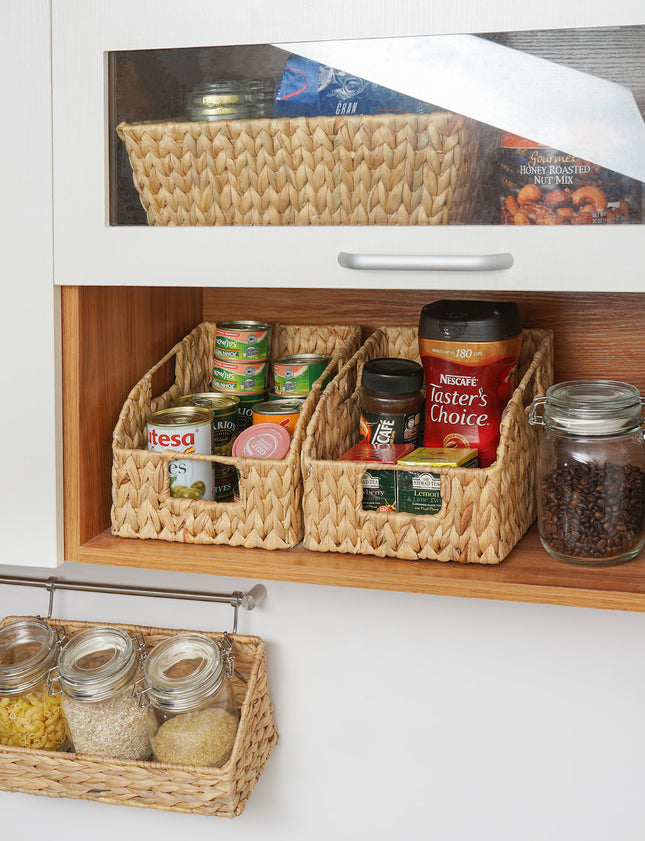 Storage Baskets for Organizing, Wicker Baskets with Built-in Handles, 2 Pack
