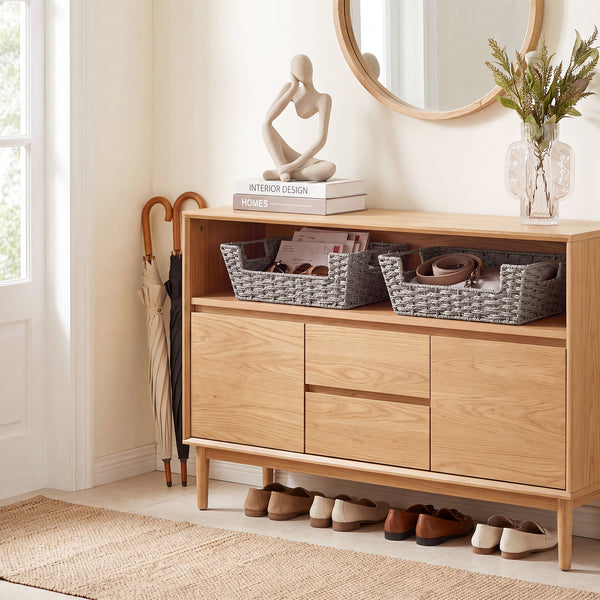 Woven Paper Rope Pantry Baskets for Storage, 2 Pack