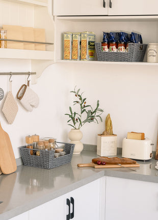 Wicker Pantry Baskets for Storage, 2 Pack