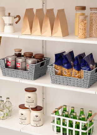 Wicker Pantry Baskets for Storage, 2 Pack