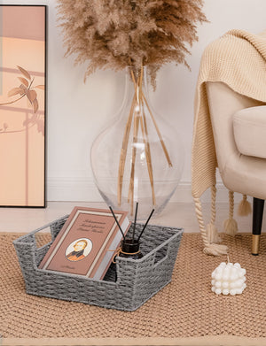 Woven Paper Rope Pantry Baskets for Storage, 2 Pack