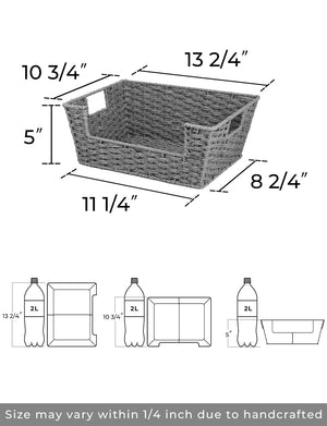 Woven Paper Rope Pantry Baskets for Storage, 2 Pack