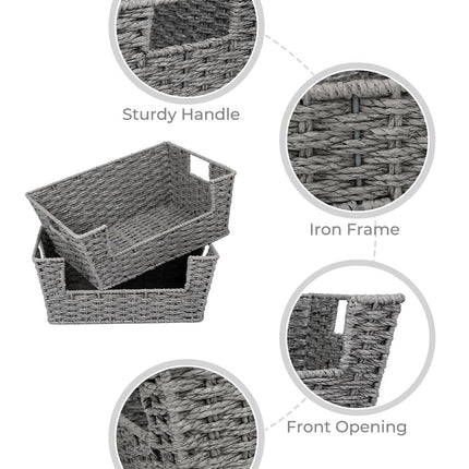 StorageWorks Wicker Pantry Baskets for Storage, 2 Pack