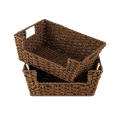 Woven Paper Rope Pantry Baskets for Storage, 2 Pack