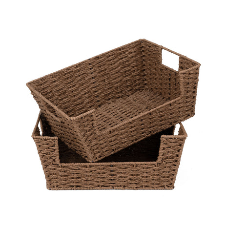 Wicker Pantry Baskets for Storage, 2 Pack