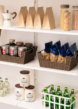 Wicker Pantry Baskets for Storage, 2 Pack