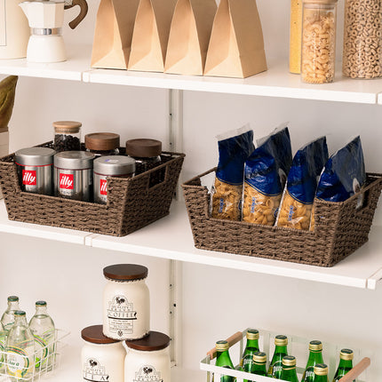 StorageWorks Wicker Pantry Baskets for Storage, 2 Pack