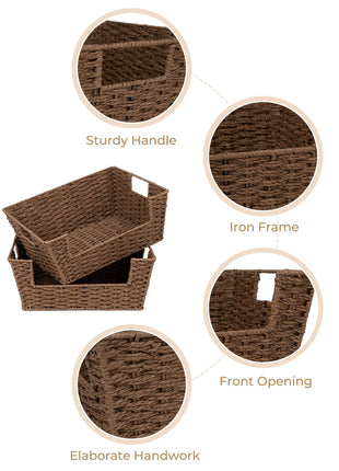 Wicker Pantry Baskets for Storage, 2 Pack