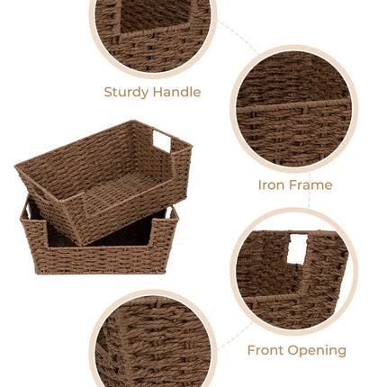 StorageWorks Wicker Pantry Baskets for Storage, 2 Pack