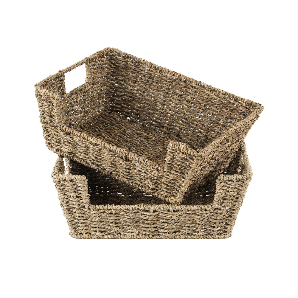 Handwoven Seagrass Pantry Baskets, Set of 2